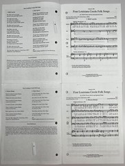 Four Louisiana Creole Folk Songs Louis Reichwein SATB Chorus Piano Sheet Music