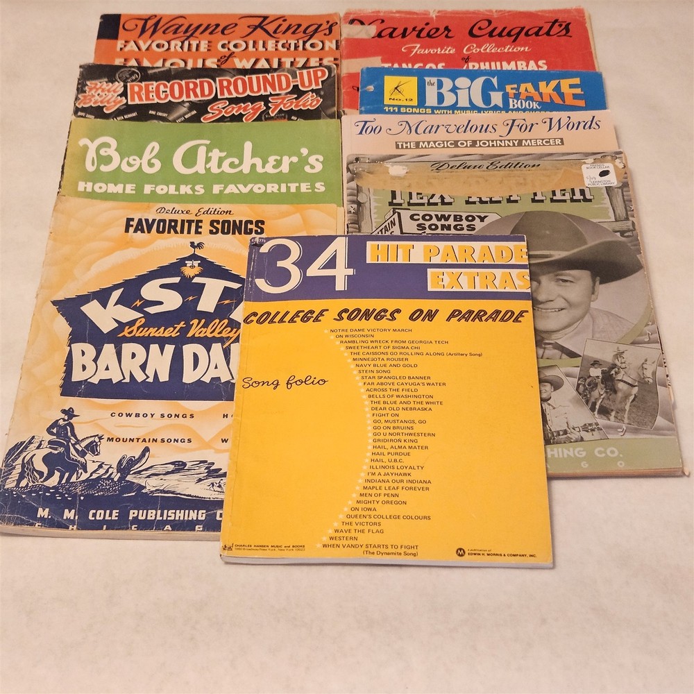 Vintage Songbook Lot of 11 Multiple Genres Bob Atcher Wayne King Broadway