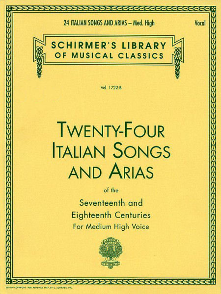 24 Italian Songs & Arias Medium High Voice Book and Audio NEW 050481592