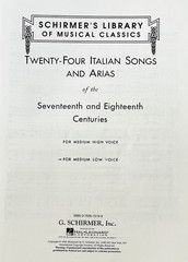 24 Italian Songs & Aria Music Book Schirmer&rsquo;s Library Medium Low Voice + CD