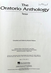 Oratorio Anthology Vocal Library Tenor Voice Music Book Large Format