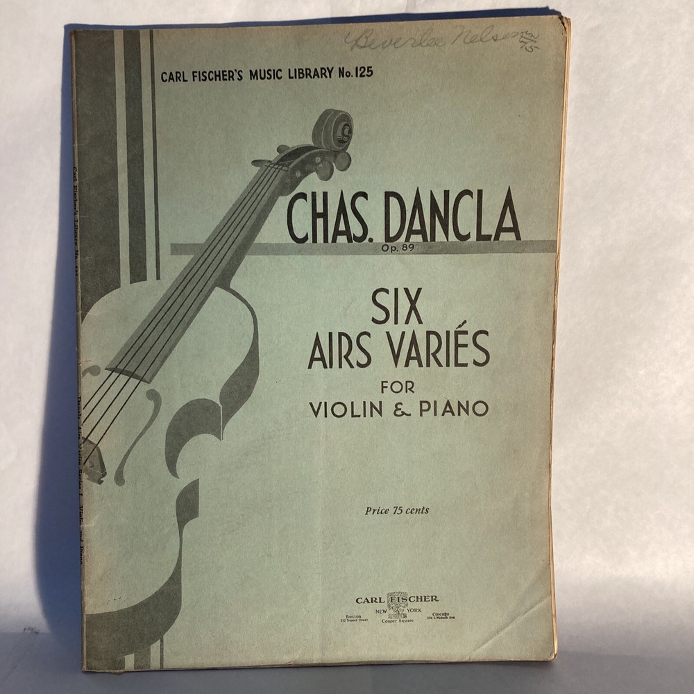 Chas. Dancla Op,89 Six Airs Varies for Violin & Piano Sheet Music – Carl Fisher