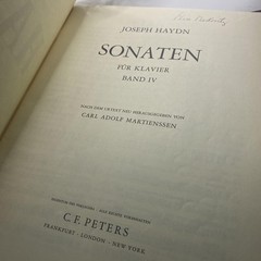 Vintage Edition Peters Haydn Sonaten IV Klavier Urtext Piano Sheet Music USA