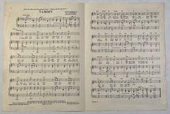 Vintage 1957 Tammy and the Bachelor Sheet Music Jay Livingston Ray Evans Movie