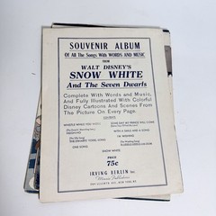 Lot Of 6 Walt Disney Movie 1937 Sheet Music Snow White Irving Berlin Great