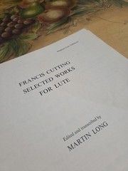Francis Cutting Music For The Lute Extremely Rare Selected Works,+ Tabs,80 Pages