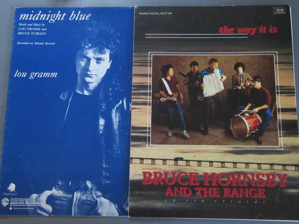 ROCK Sheet Music 2pc Foreigner Lou Gramm Midnight Blue, Bruce Hornsby Way It Is
