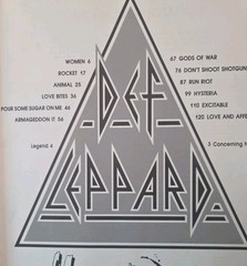 Vintage 1988 Def Leppard Songbook « Hysteria »