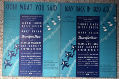 WAY BACK IN 1939 AD Sheet Music Lot (2) Three After Three Carmichael Art Deco