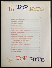 1965 « 15 TOP HITS » SONG FOLIO SHEET MUSIC BOOK – MOVIES, POP, ROCK & ROLL