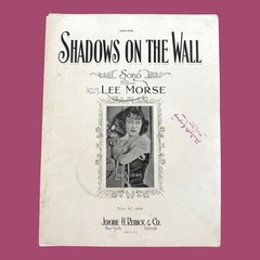 Lee Morse Shadow On The Wall Female Jazz Legend Sheet Music Remick 1926 Rare