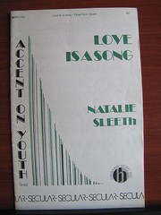 Love Is A Song – 1976 sheet music gospel -3 Part vocal, piano, string bass
