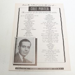 I Love Paris Can-Can Piano Voice Sheet Music Cole Porter 1953