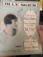 P IRVING BERLIN Ziegfeld sheet music BLUE SKIES ‘Betsy’ BELLE BAKER