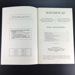 ALAN HOVHANESS 6108 Opus 157 Edition Peters Magnificat Vocal Score Klavierauszug