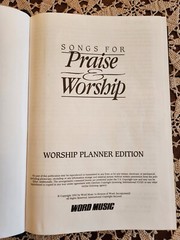 Songs For Praise And Worship Hymnal Leader Planner Edition 1992 Black HC