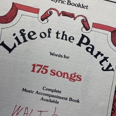 Vintage Life Of The Party Lyric Booklet 175 Songs Big 3 Music 1976 USA Songbook