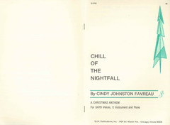 Chill Of The Nightfall Sheet Music SATB Chorus Piano C Instrument 1988 Favreau