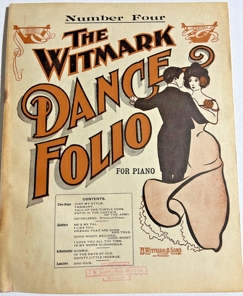 Vintage Witmark Dance Folio Piano # 4 – 1905 Sheet Music Two-Step Rag