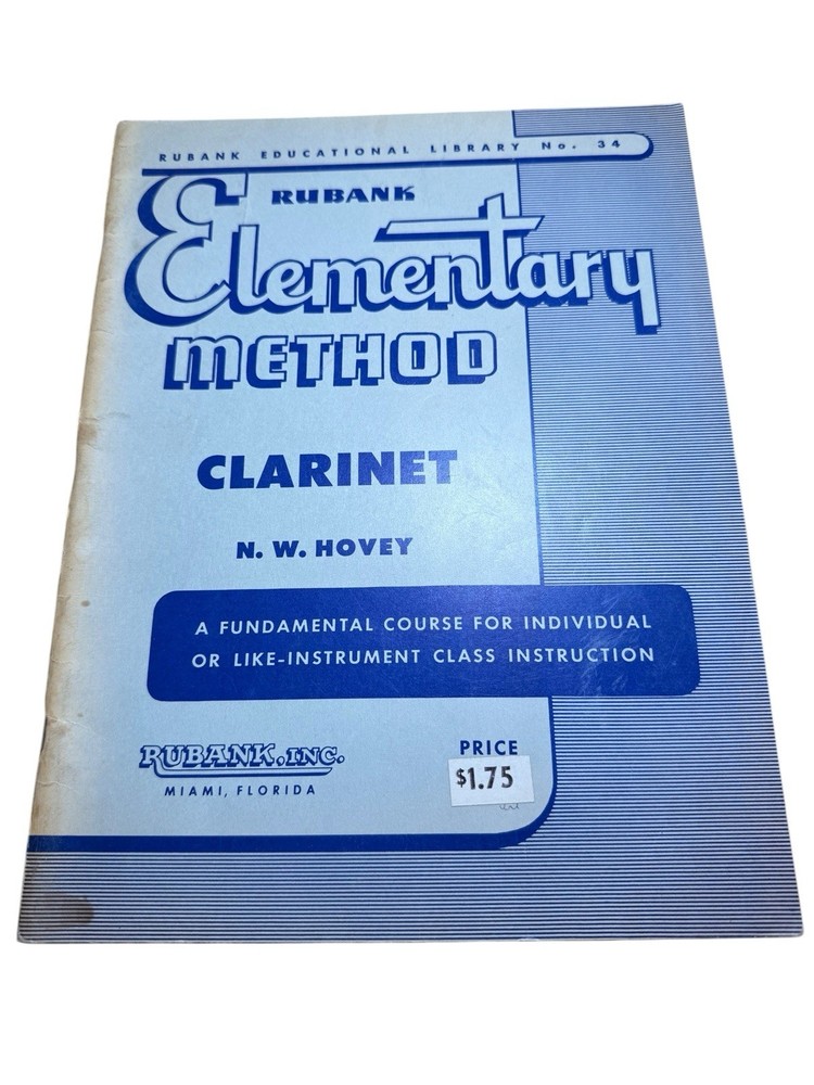 VTG 1933 Rubank Elementary Method Clarinet Music Lesson Instruction Book Wear