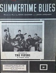 60s Band Vintage Rare Sheet Music Summertime Blues by The Vipers