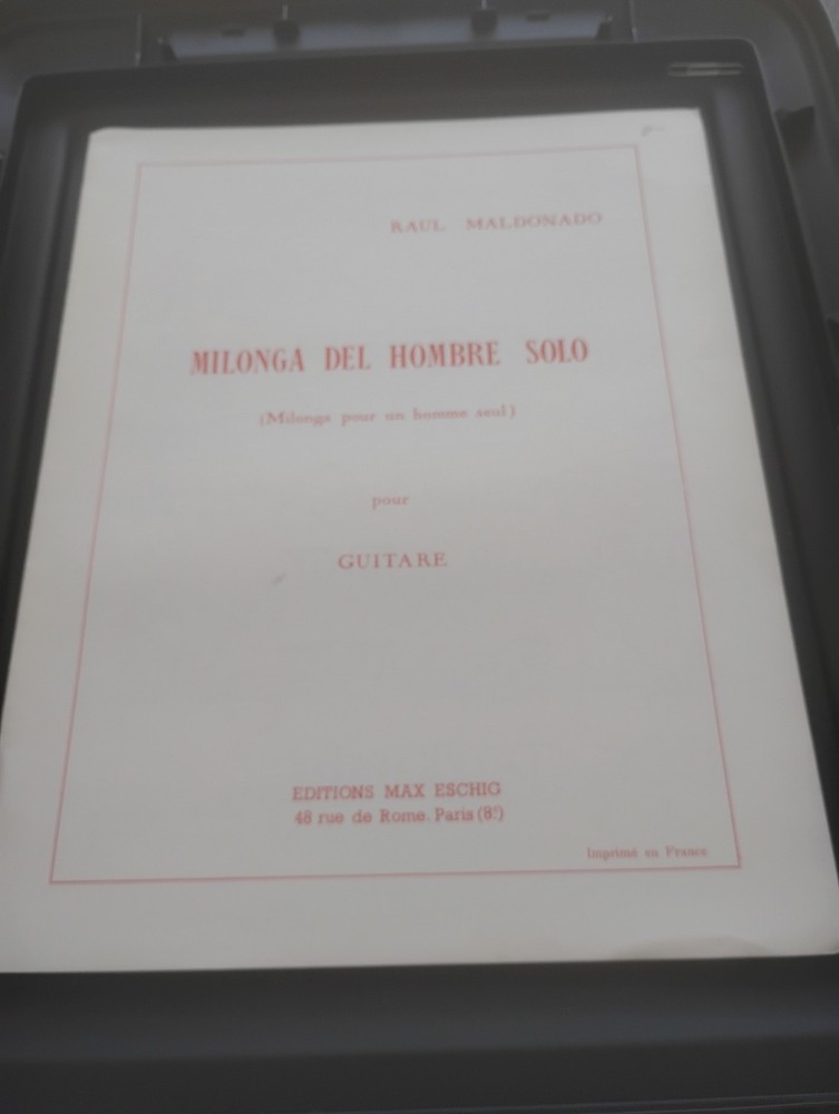 Vtg Maldonado&rsquo;s Milonga del Hombre Solo classical guitar Sheet Music Rare Music