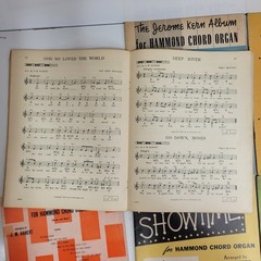 Hammond Organ Sheet Music Books Vtg 50s Lot of 6 USA Hymns Showtime