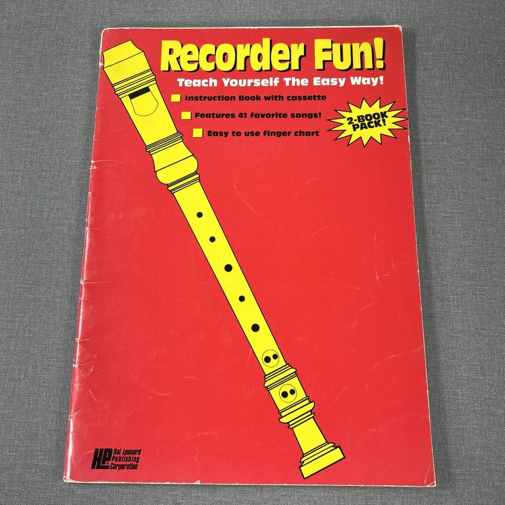 Recorder Fun ~ Teach Yourself the Easy Way 1990 Hal Leonard ~ Trade Paperback