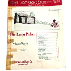 The Banjo Picker Piano Sheet Music Song 1936 N Louise Wright Williams Vintage