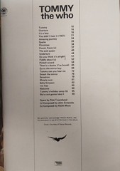 1969 Tommy The Who Sheet Music Book with Lyrics & Photos
