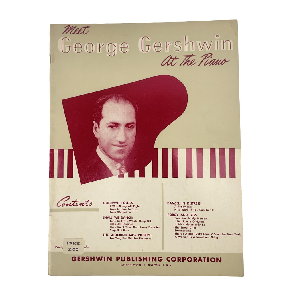 Meet George Gershwin At The Piano Songbook Gershwin Publishing Jazz Vtg USA