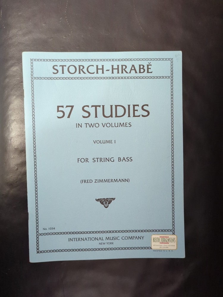 57 Studies In Two Volumes Volume 1 For String Bass Fred Zimmermann Storch-Hrabe