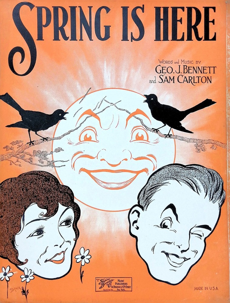 Spring Is Here Sheet Music George Bennett Sam Carlton 1926 Fox Trot Key of C