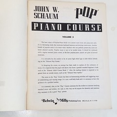 Vintage 1954 John Schaum Pop Piano Course Volume 3 Sheet Music Instruction Book