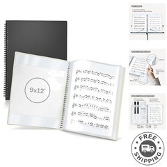 Versatile 9×12 Music Binder for Storage & Practice – Flexible Sheet Protectors