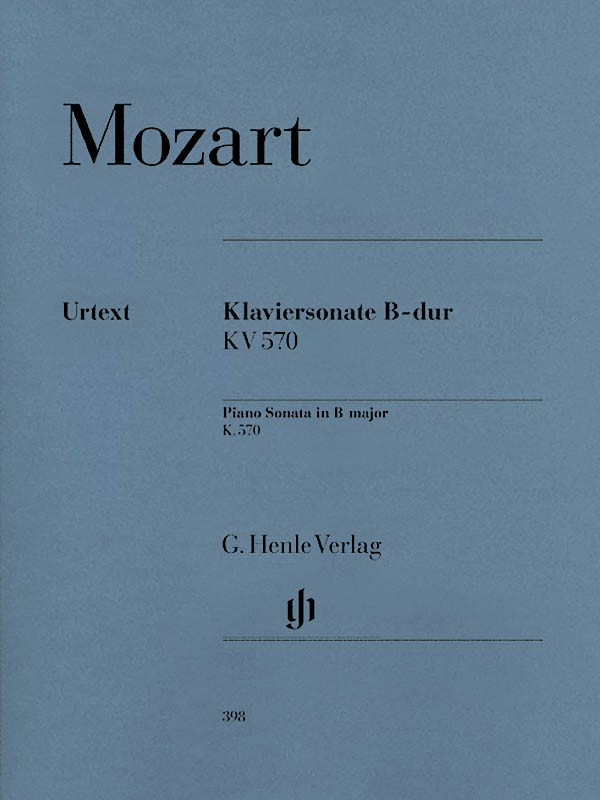 Mozart Piano Sonata in B Flat Major K570 Henle Urtext Solo Sheet Music Book