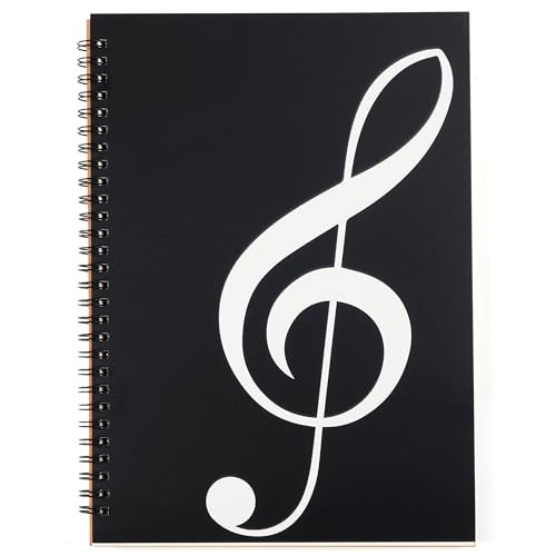 Blank Sheet Music Notebook, 160 Pages Composition Staff Paper Notebook, Black