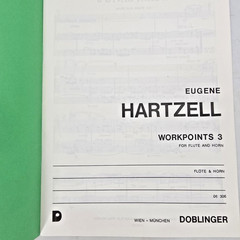 Eugene Hartzell Workpoints 3 Sheet Music Score Flute French Horn Doblinger Duet