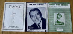 Mixed Lot of 60 Vintage 1950&rsquo;s-1960&rsquo;s Piano Vocal Sheet Music. Folk, Pop, Etc.