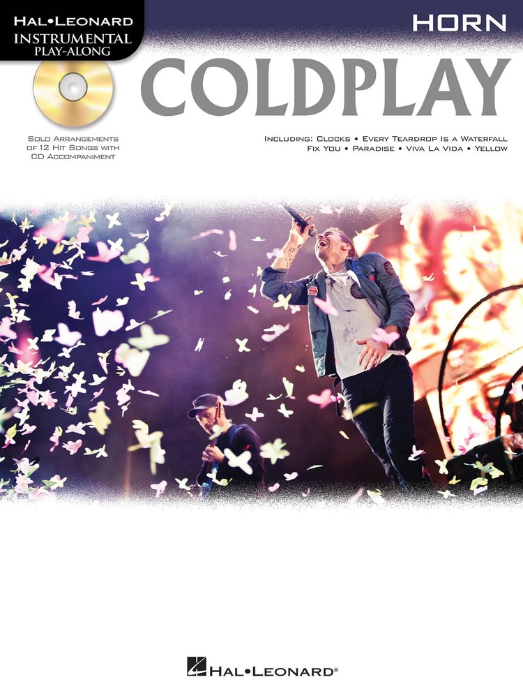 Coldplay for Horn Solo Sheet Music 12 Songs Instrumental Play-Along Book CD Pack