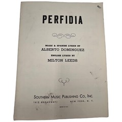 Perfidia 1941 Vintage Sheet Music Alberto Dominguez Milton Leeds Spanish English
