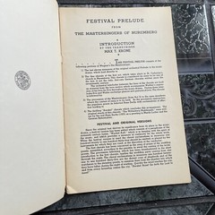 Festival Prelude by Richard Wagner 2 Piano Score Sheet Music M. Witmark & Son