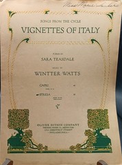 Vignettes Of Italy Stresa Sheet Music By Sara Teasdale & Wintter Watts
