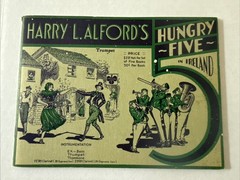 1931 Harry L Alford HUNGRY FIVE IN IRELAND Trumpet + 2nd Bb Clarinet Parts VG