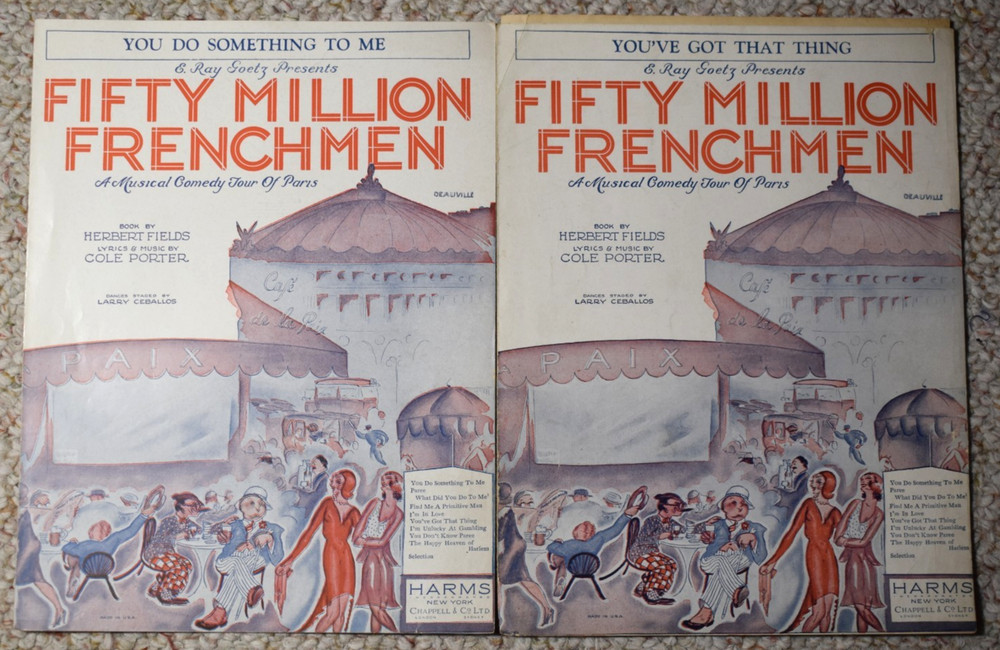 1929 Sheet Music Lot (2) You&rsquo;ve Got That Thing C. Porter Fifty Million Frenchmen