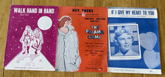 Mixed Lot of 60 Vintage 1950&rsquo;s-1960&rsquo;s Piano Vocal Sheet Music. Folk, Pop, Etc.