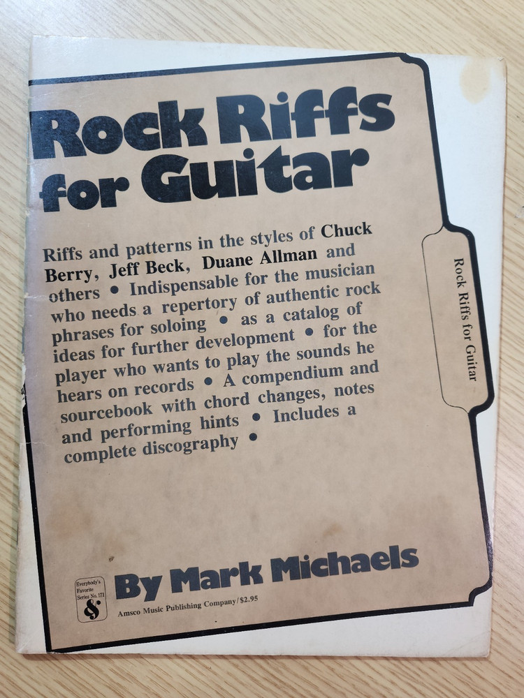 ROCK RIFFS FOR GUITAR – GUITAR TUTOR BOOK – FREEPOST – Pre-owned
