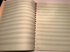 Vintage Blank Sheet Music spiral bound Book – Manuscript Paper 12 staves 60s
