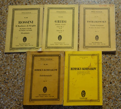 Large Lot of Piano/Violin Sheet Music – Bartok Beethoven Handel Rimsky Grieg