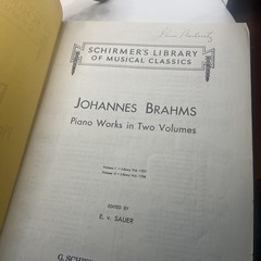 Vintage G Schirmer Brahms Piano Works Vol 1 Piano Score Yellow Vol 1757 USA